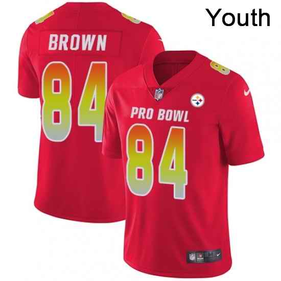 Youth Nike Pittsburgh Steelers 84 Antonio Brown Limited Red 2018 Pro Bowl NFL Jersey